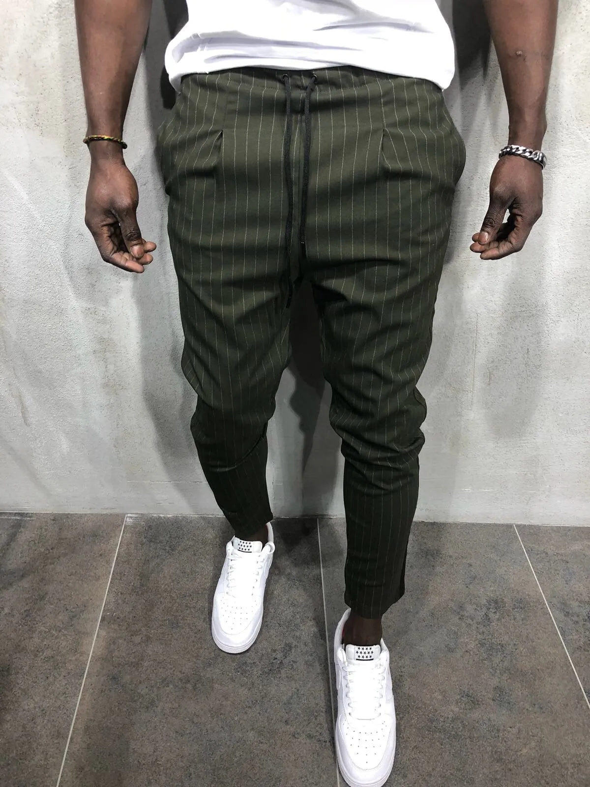 Khaki Banding Casual Jogger Pant A56 Streetwear Jogger Pants