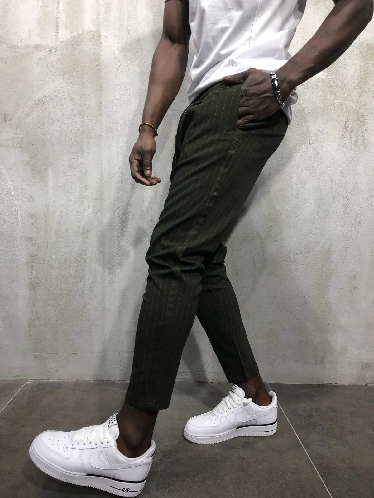 Khaki Banding Casual Jogger Pant A56 Streetwear Jogger Pants