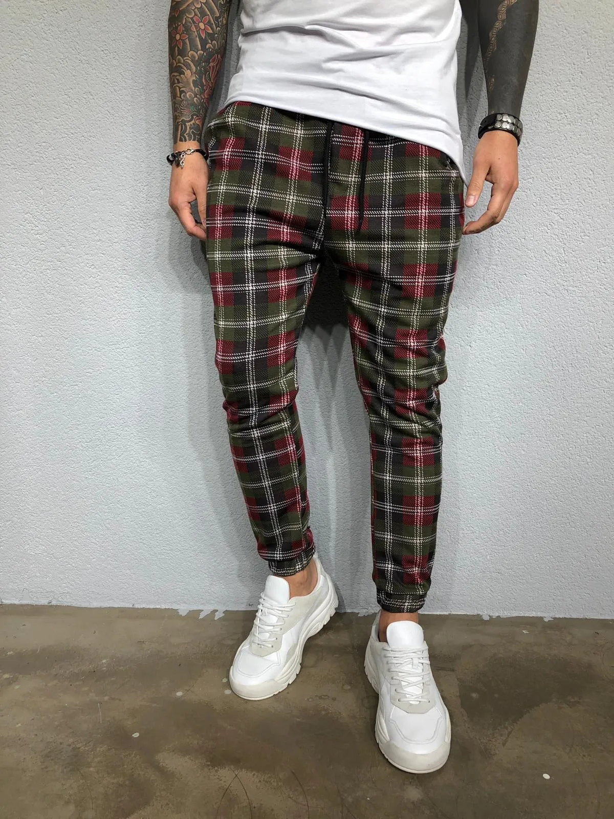 Khaki Checkered Jogger Pant BL417 Streetwear Jogger Pants