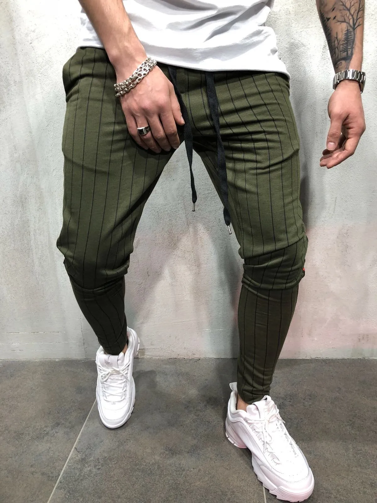 Khaki Side Striped Jogger Pant A100 Streetwear Jogger Pants