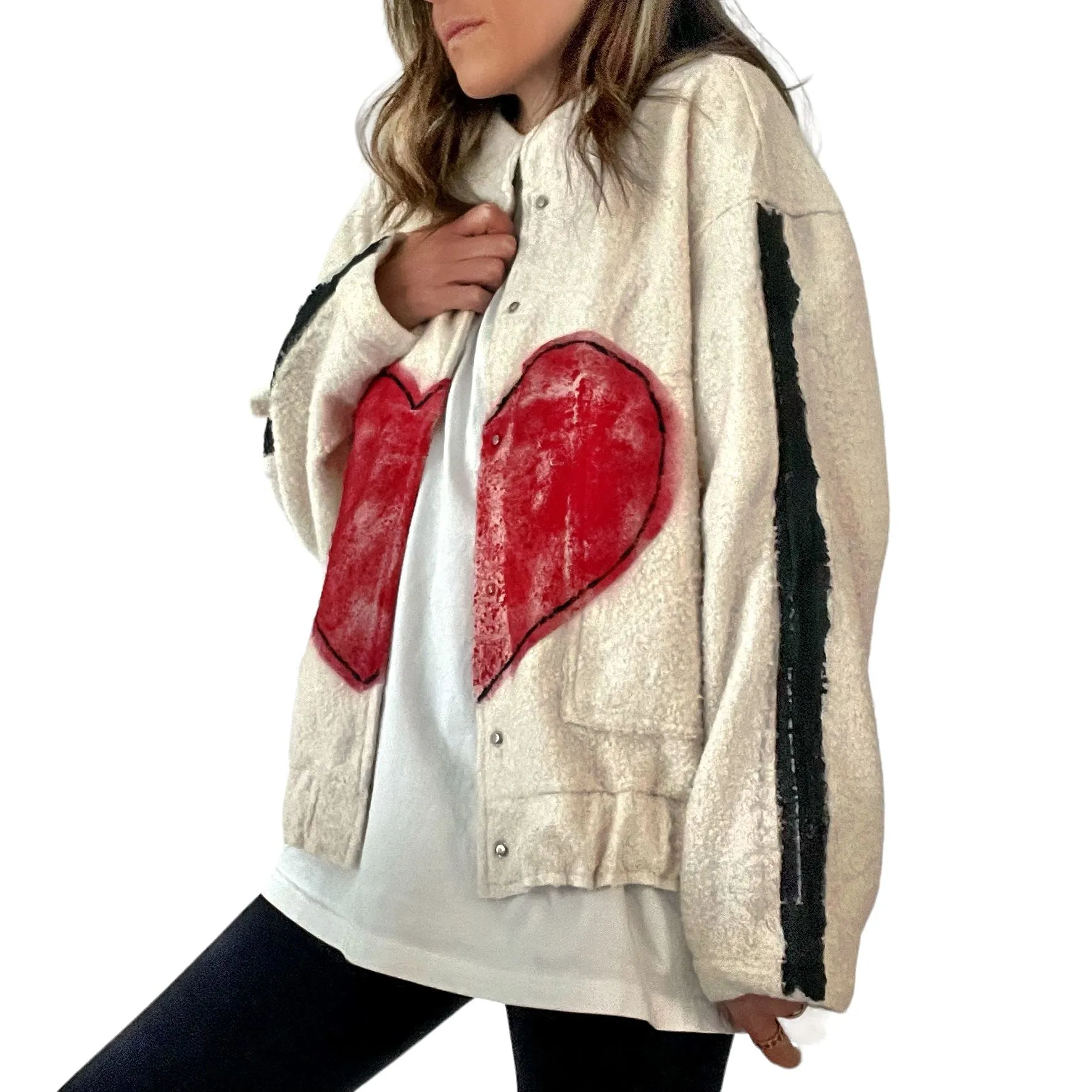 'Kind Heart' Painted Jacket