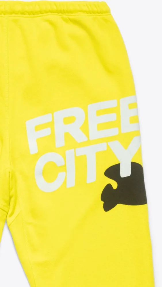 Large 3/4 Sweats - Glow Yellow