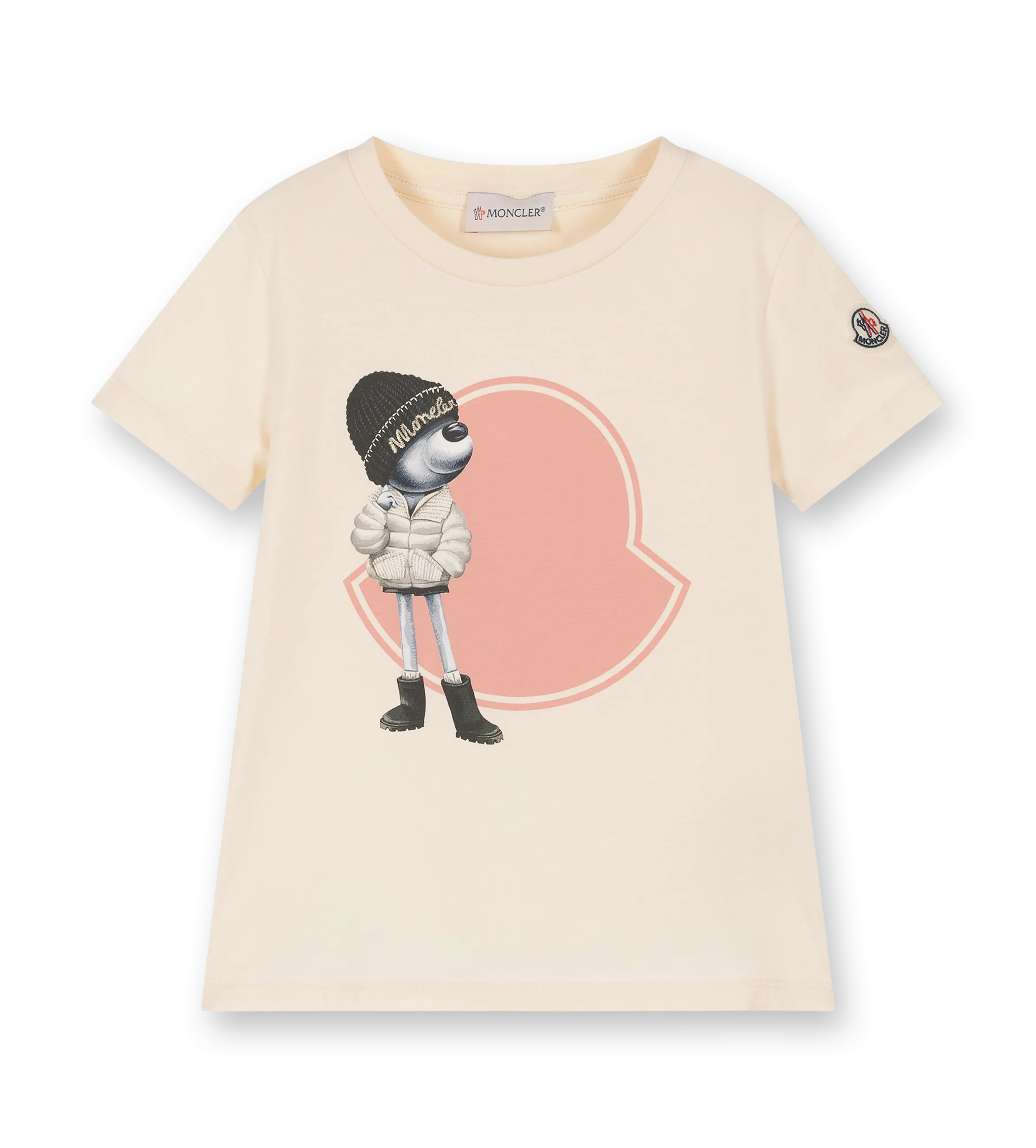 Logo Print T-shirt Cream