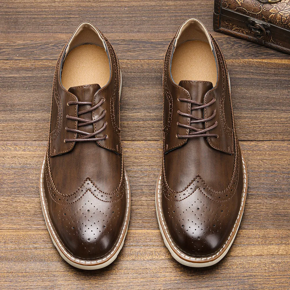 Men's Casual Oxfords Wingtip Business Formal Dress Shoes