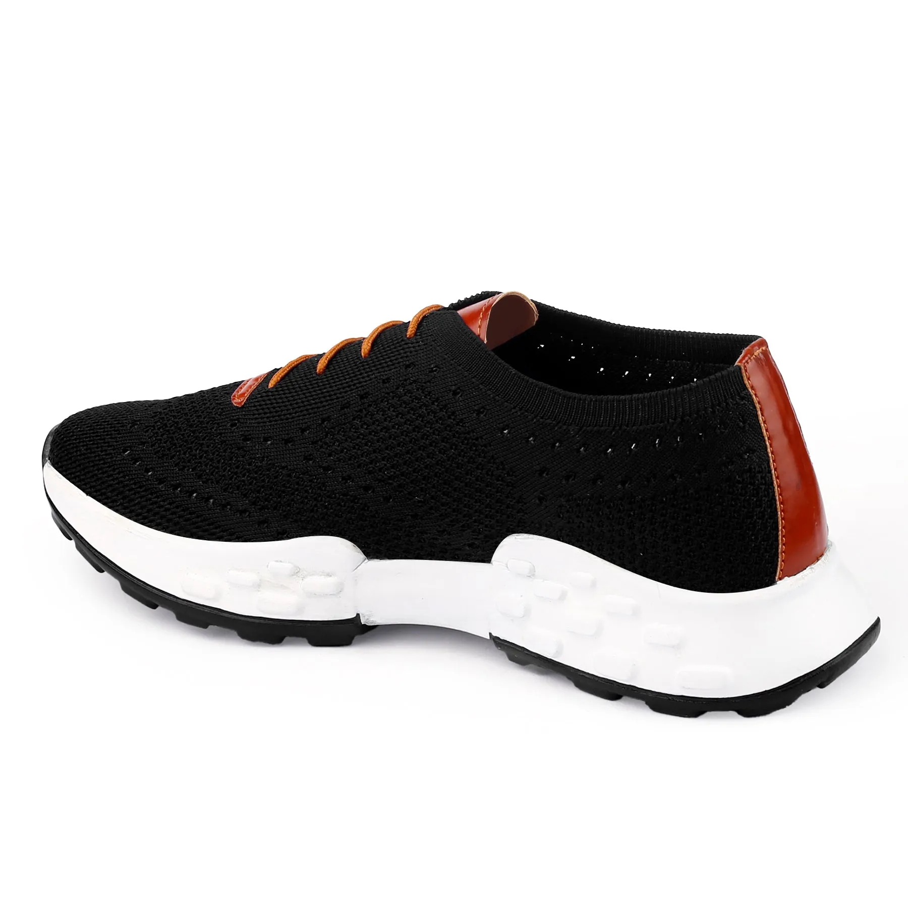 Men's Knitted Breathable Upper Casual Brogues Lace-Up Running Shoes