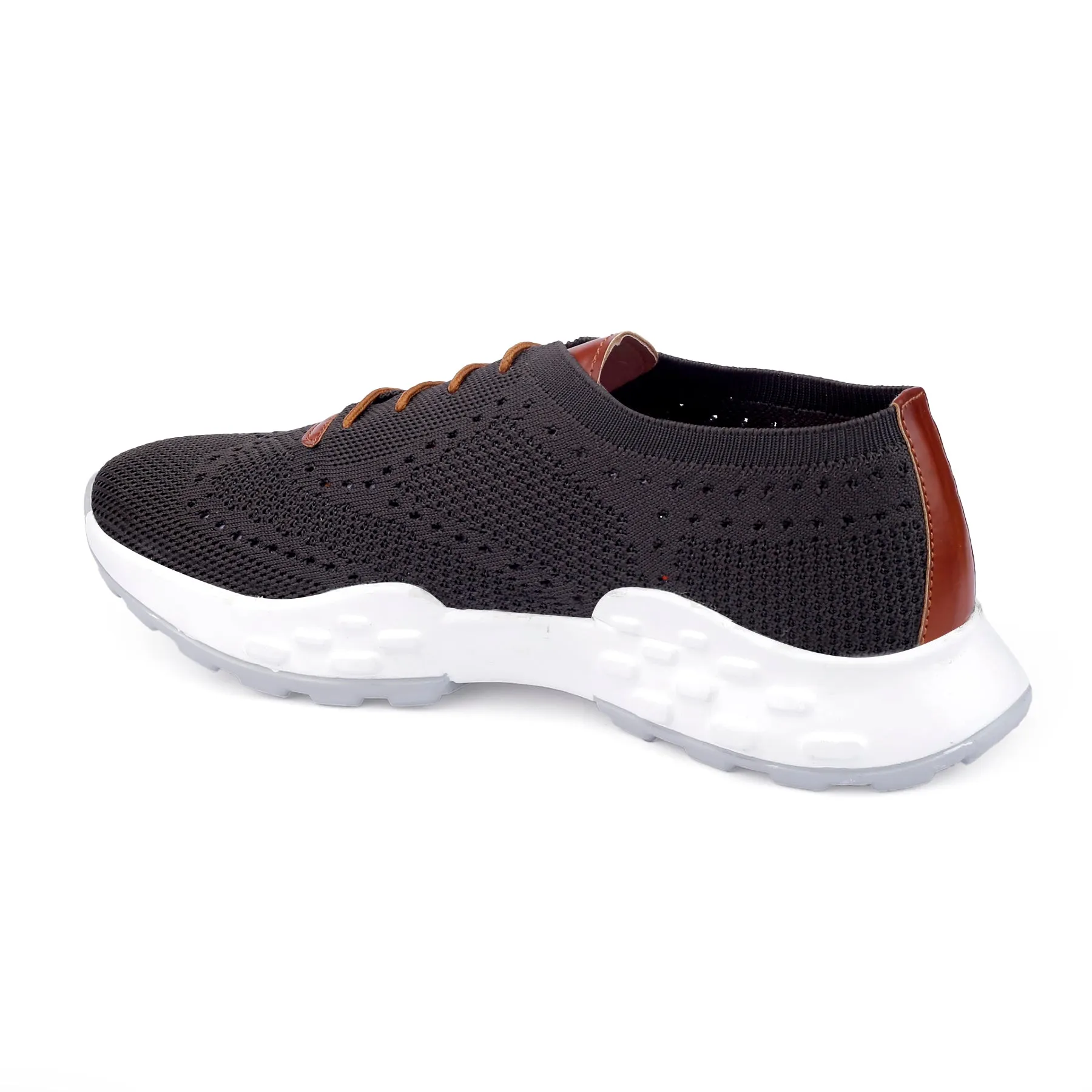 Men's Knitted Breathable Upper Casual Brogues Lace-Up Running Shoes