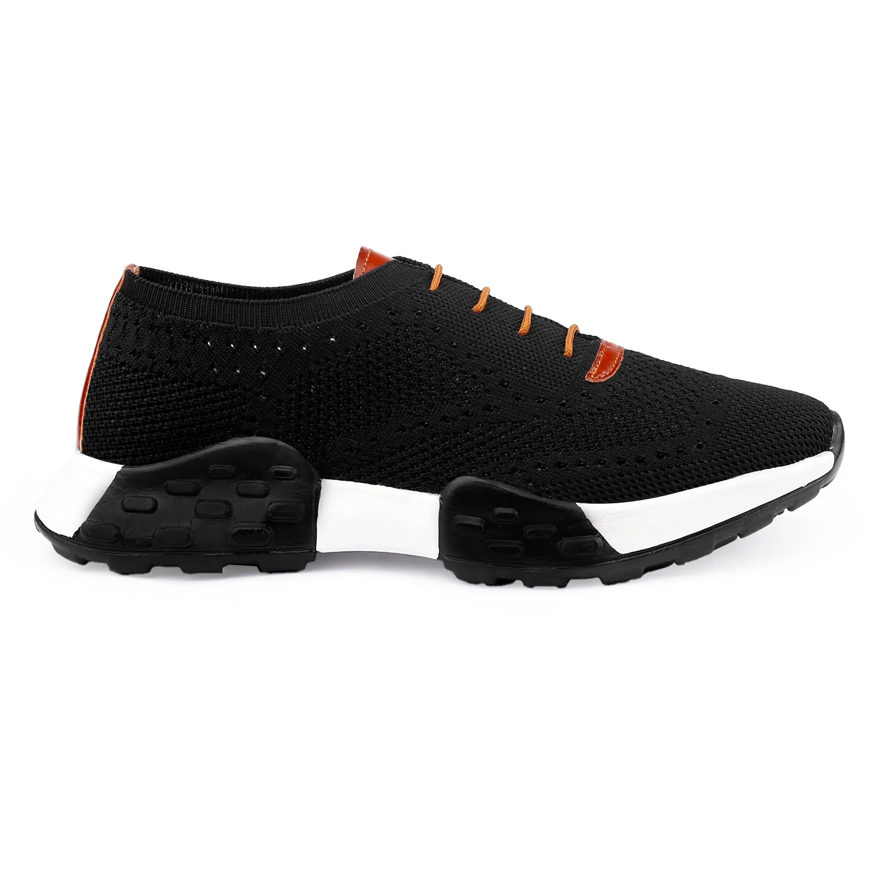 Men's Knitted Breathable Upper Casual Brogues Lace-Up Running Shoes