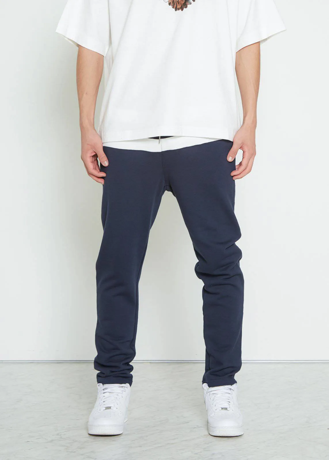 Men's Stripe Sweatpants in Navy