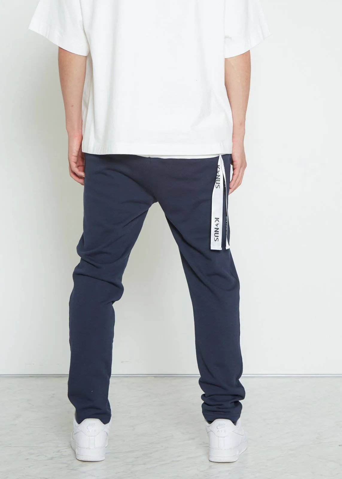 Men's Stripe Sweatpants in Navy