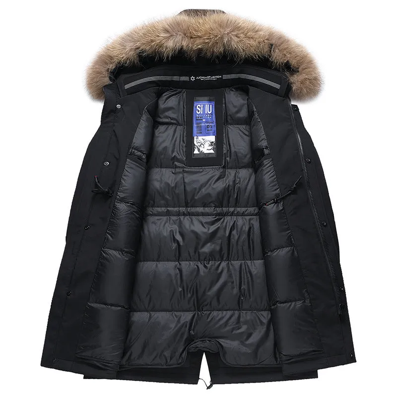 Men's Winter Outdoor Fur Hooded Down Jacket