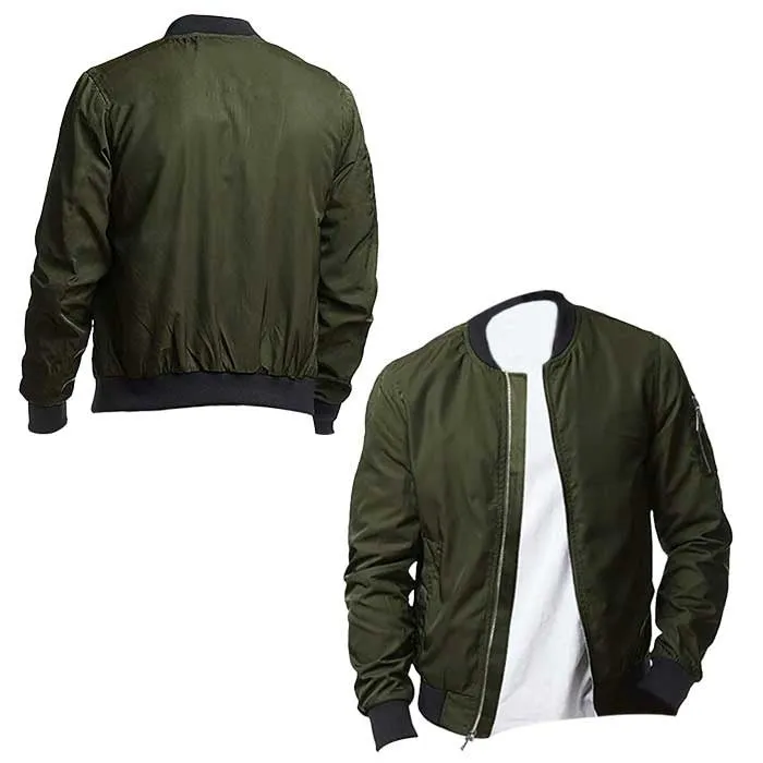 Military Green Lightweight Bomber Men's Jacket