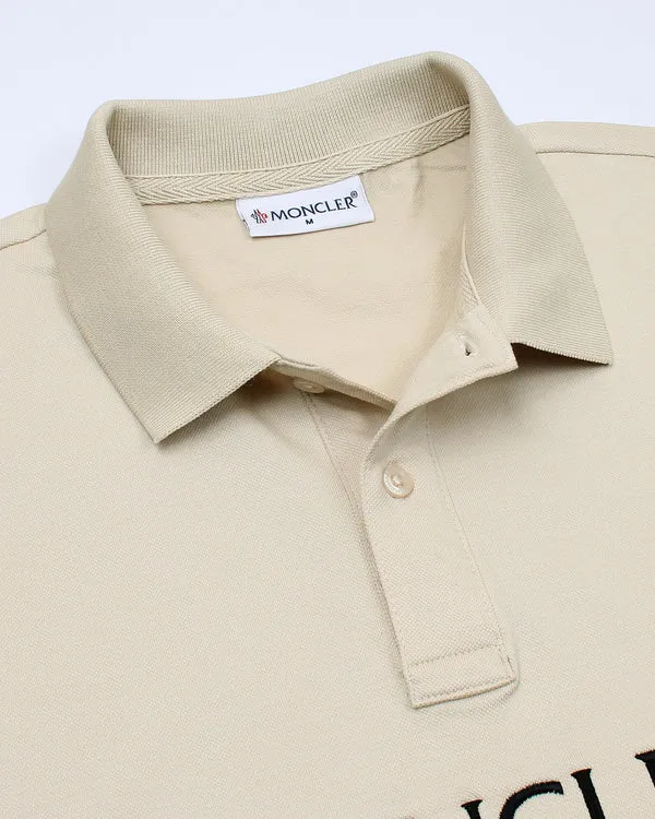 MO - Men 'Beige' Moncler Embroidered Logo Polo MO881