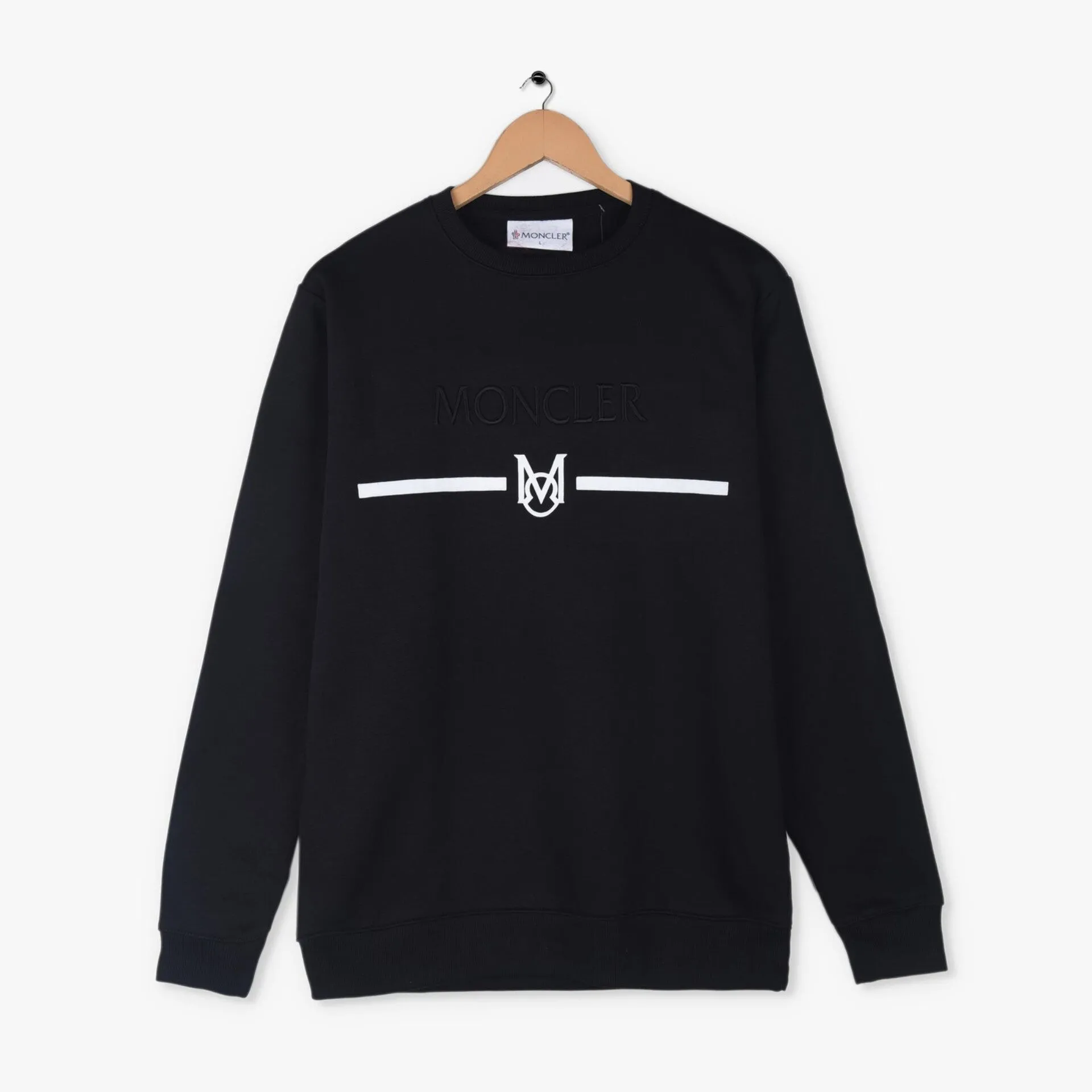 MO - Men 'Black' Moncler Hybrid Logo Fleece Sweatshirt MO662