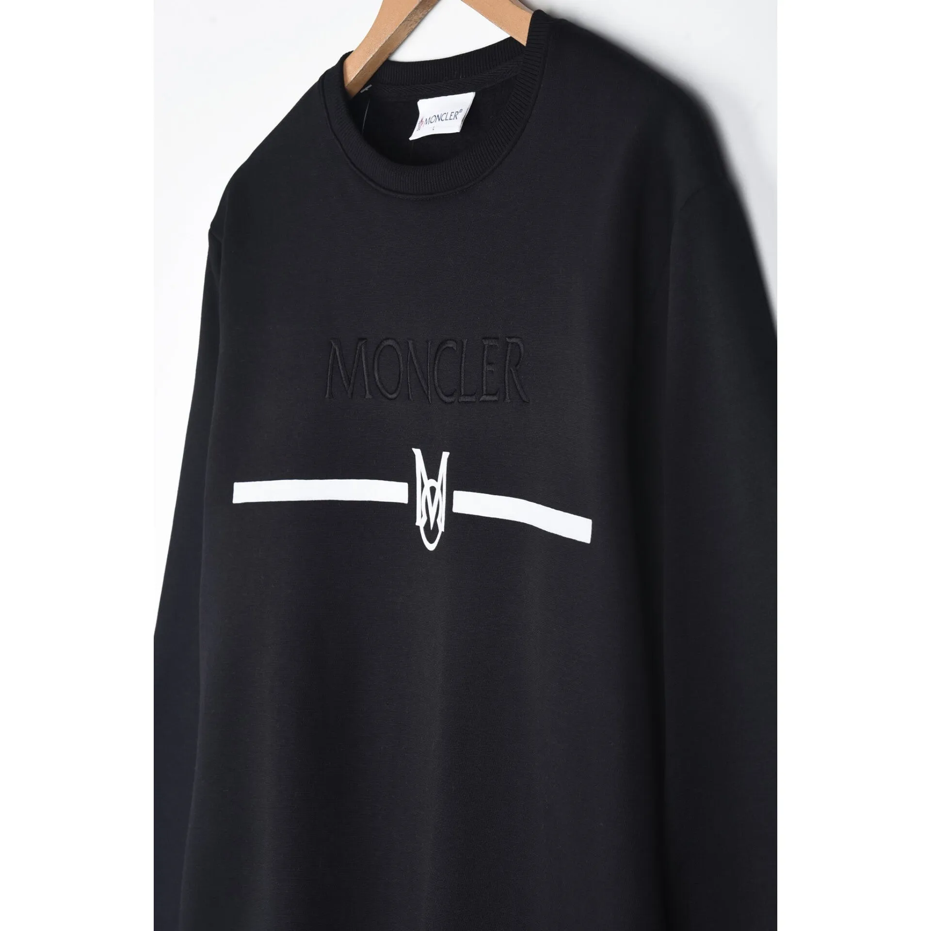 MO - Men 'Black' Moncler Hybrid Logo Fleece Sweatshirt MO662