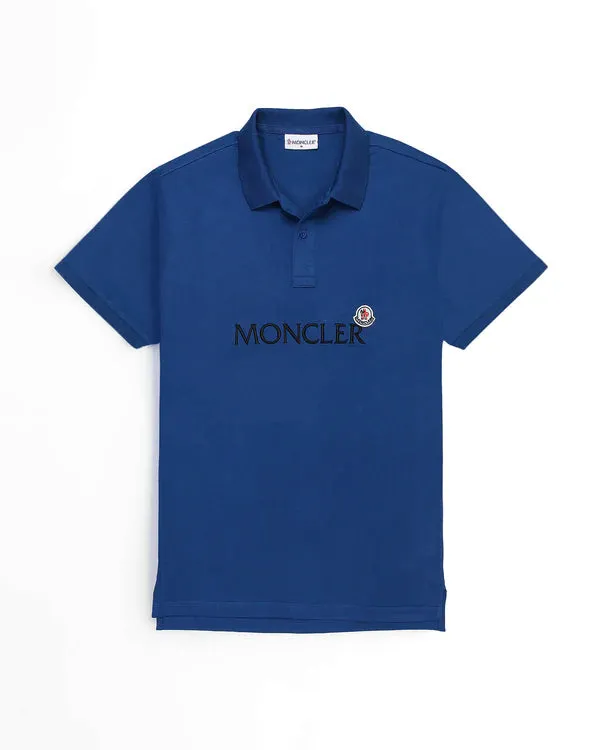 MO - Men 'Blue' Moncler Embroidered Logo Polo MO880