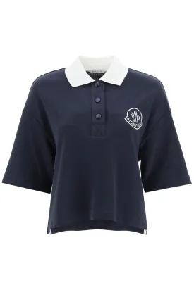 Moncler basic oversized polo shirt with logo patch