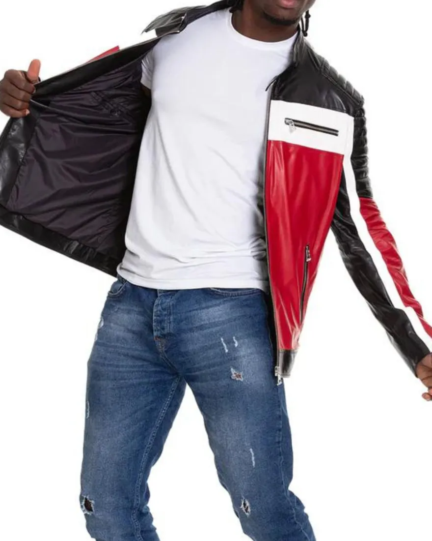 Multicolor Leather Jacket Mens