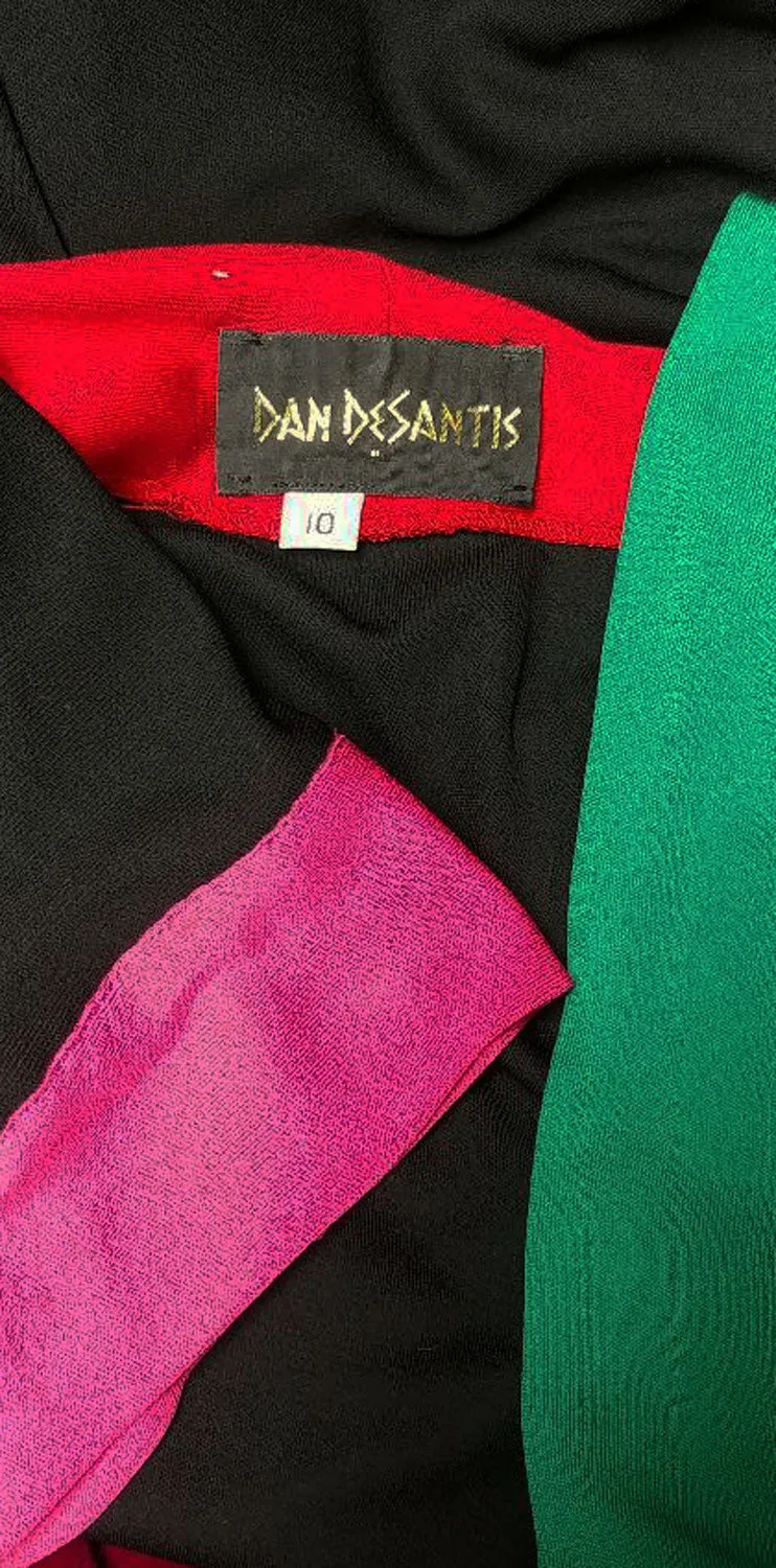 *NEW OLD STOCK - VINTAGE 1987 DAN DESANTIS GORGEOUS JERSEY JACKET WITH AN ORIGINAL DATED SKETCH