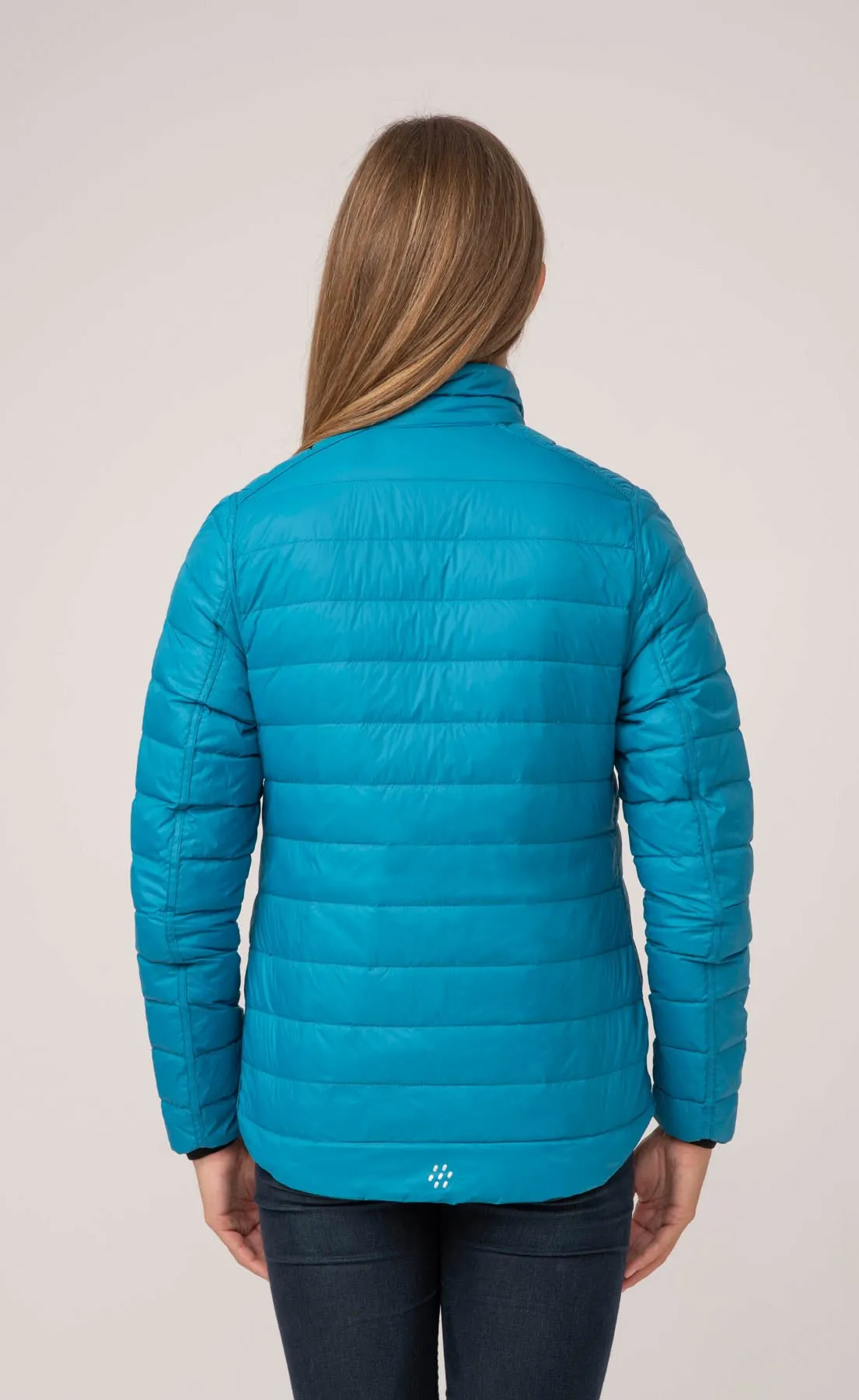 Polar II Womens Down Jacket - Jet Black Teal