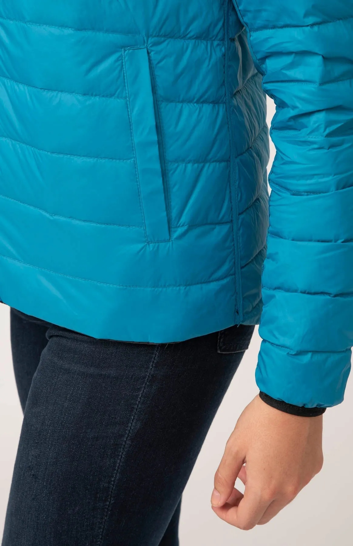 Polar II Womens Down Jacket - Jet Black Teal