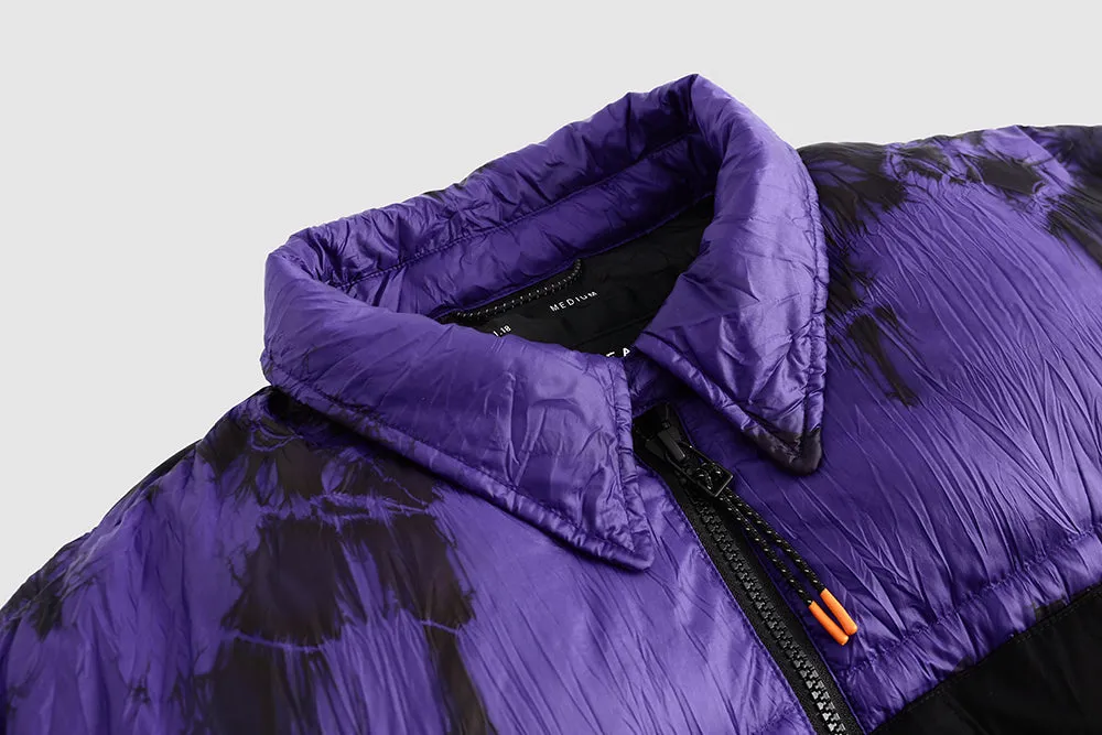 Purple Tie Dyed Puffer - Packable Airplane Pillow