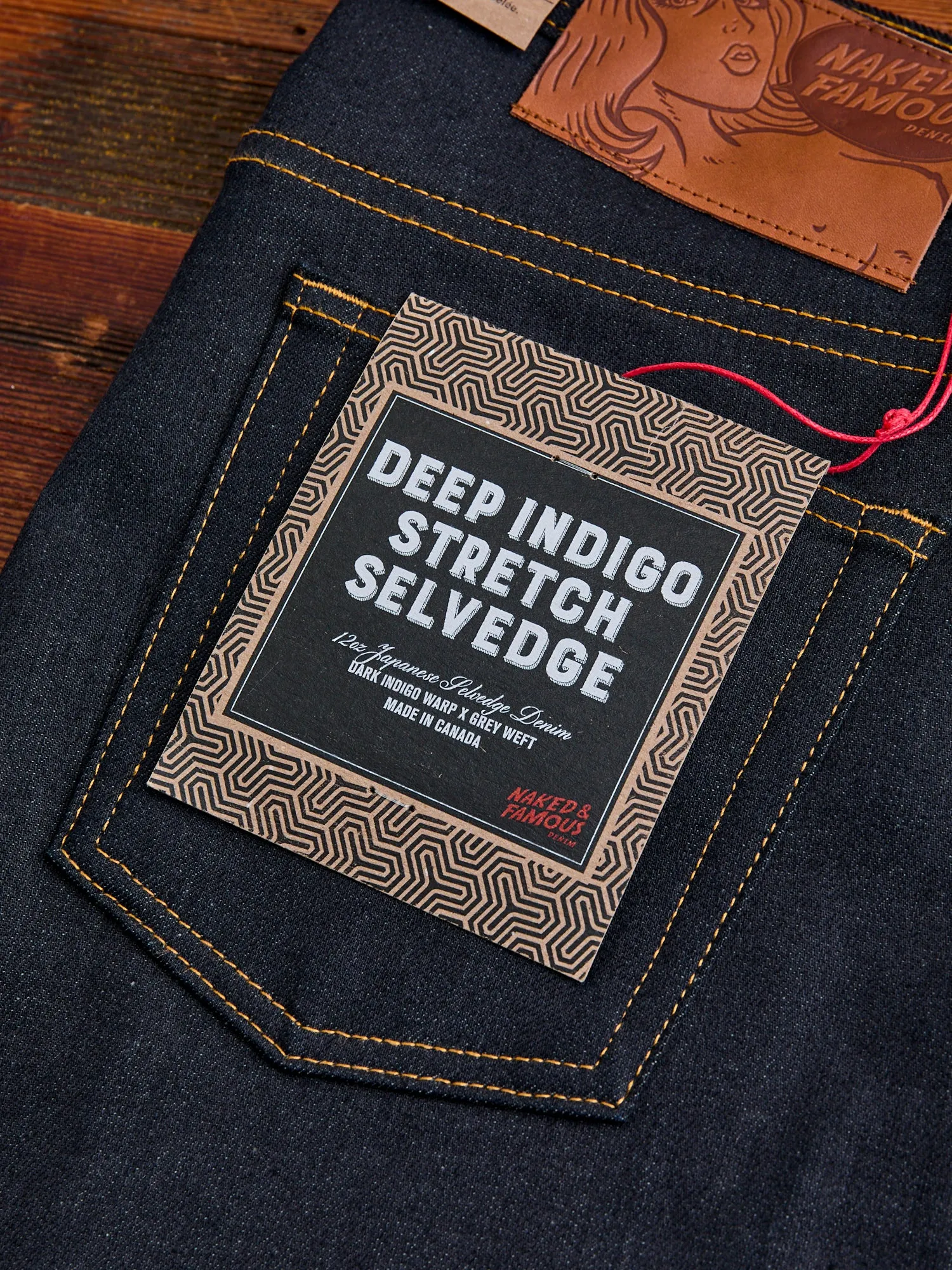 "Deep Indigo Stretch" 11.5oz Selvedge Denim - Weird Guy Fit