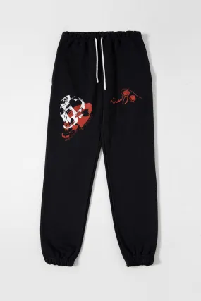 "LOVE POTION" HANDPRINTED SWEATPANTS