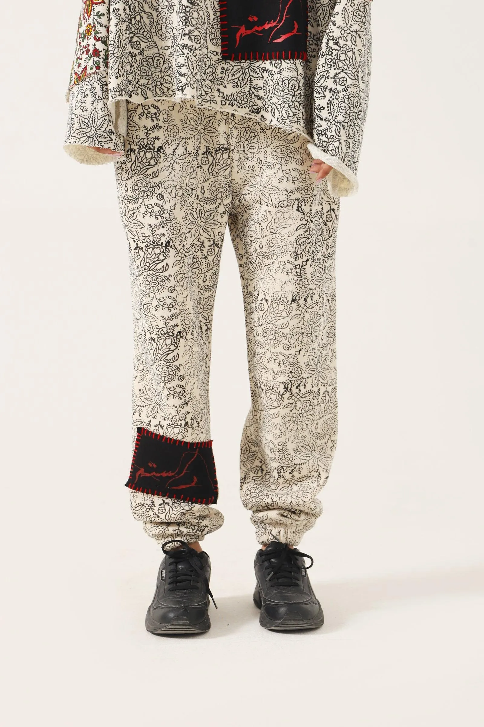 "PARADOX" BLOCK PRINT SWEATPANTS