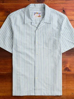 "Striped Oxford" Aloha Shirt in Vintage Indigo