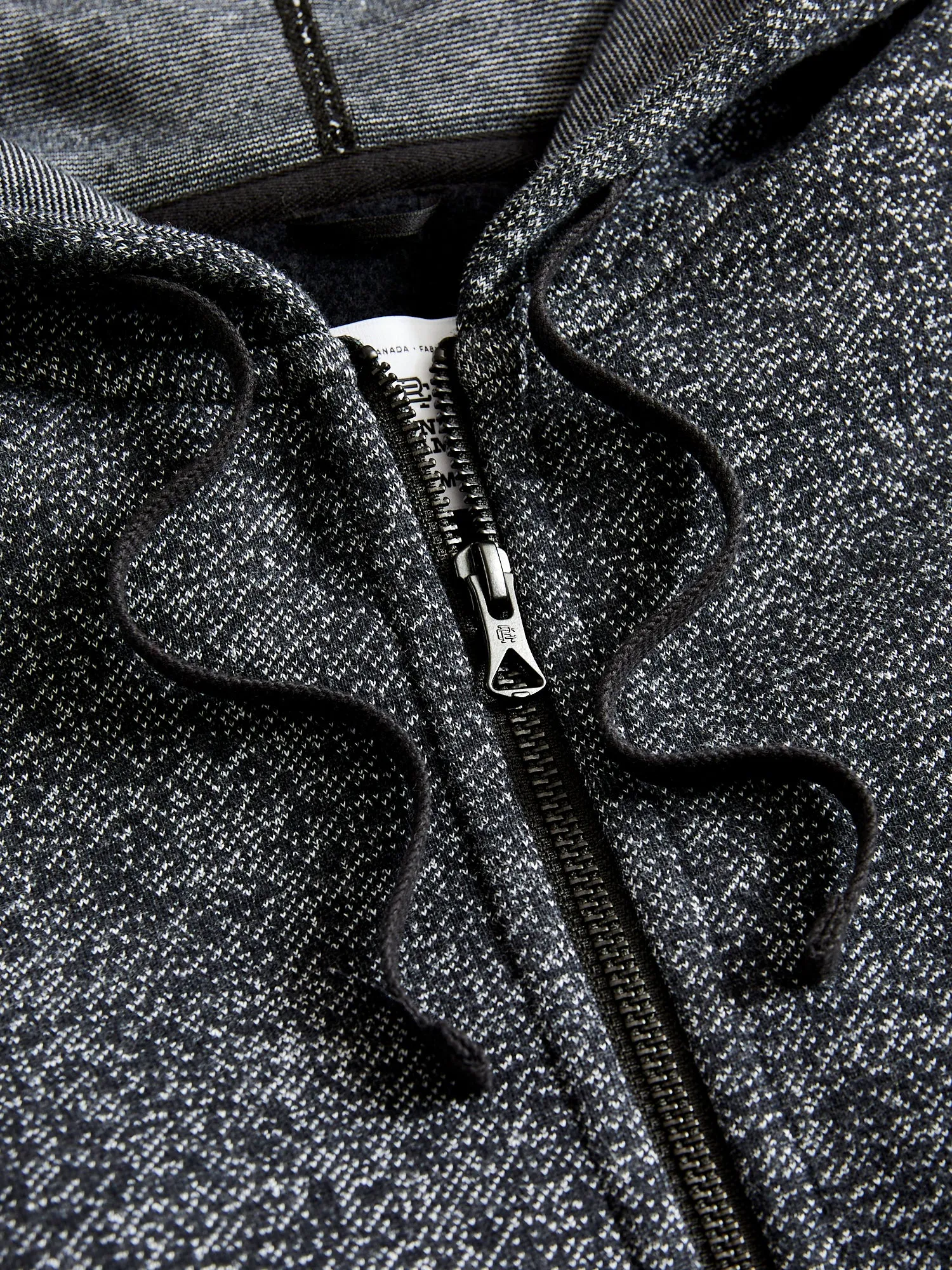 "Tiger Fleece" Zip Hoodie in Black