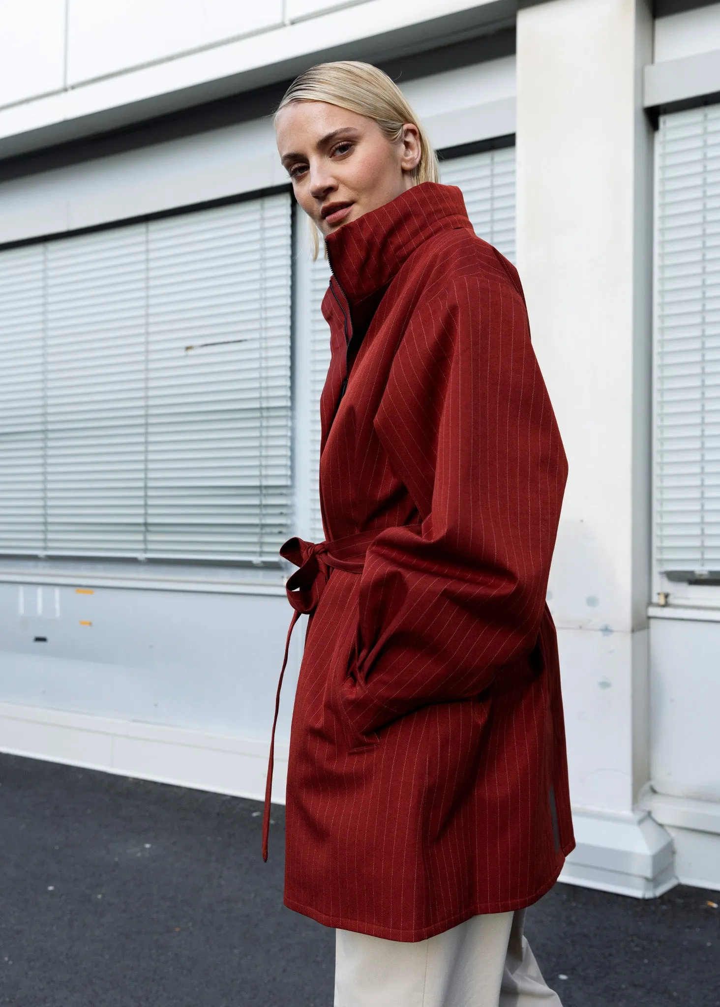 Rossby Coat - Russet Pinstripe