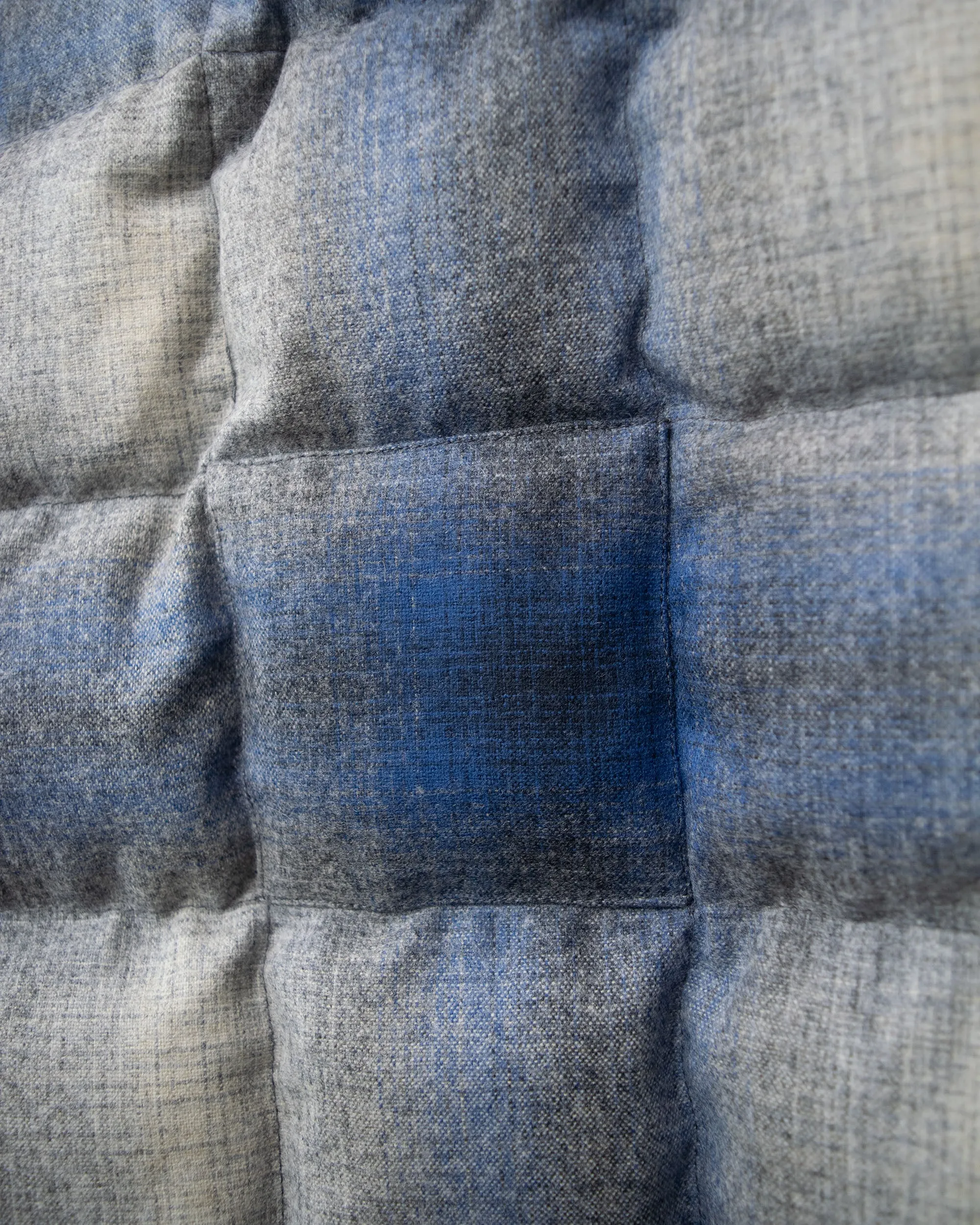 Sample Series | Down Shirt | Wool Plaid Blue Ombre (Second)