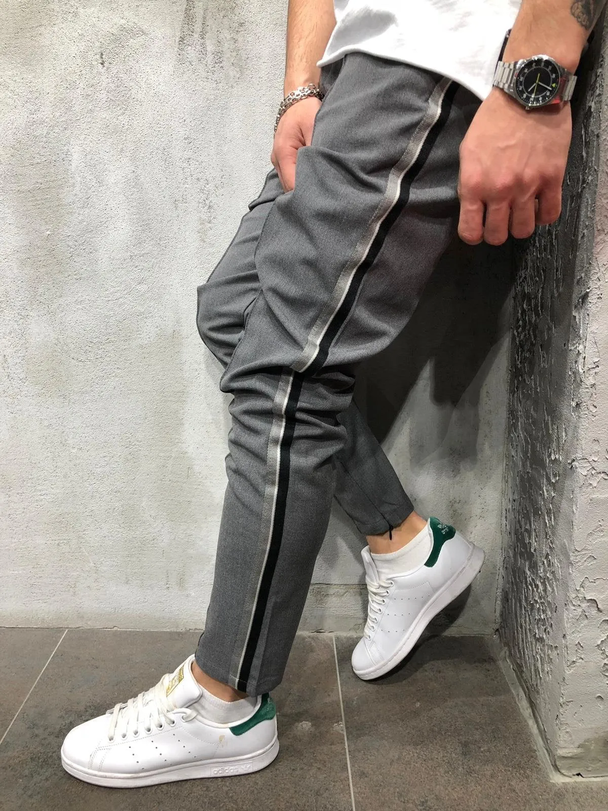 Sneakerjeans Anthracite Side Striped Jogger Pant A295