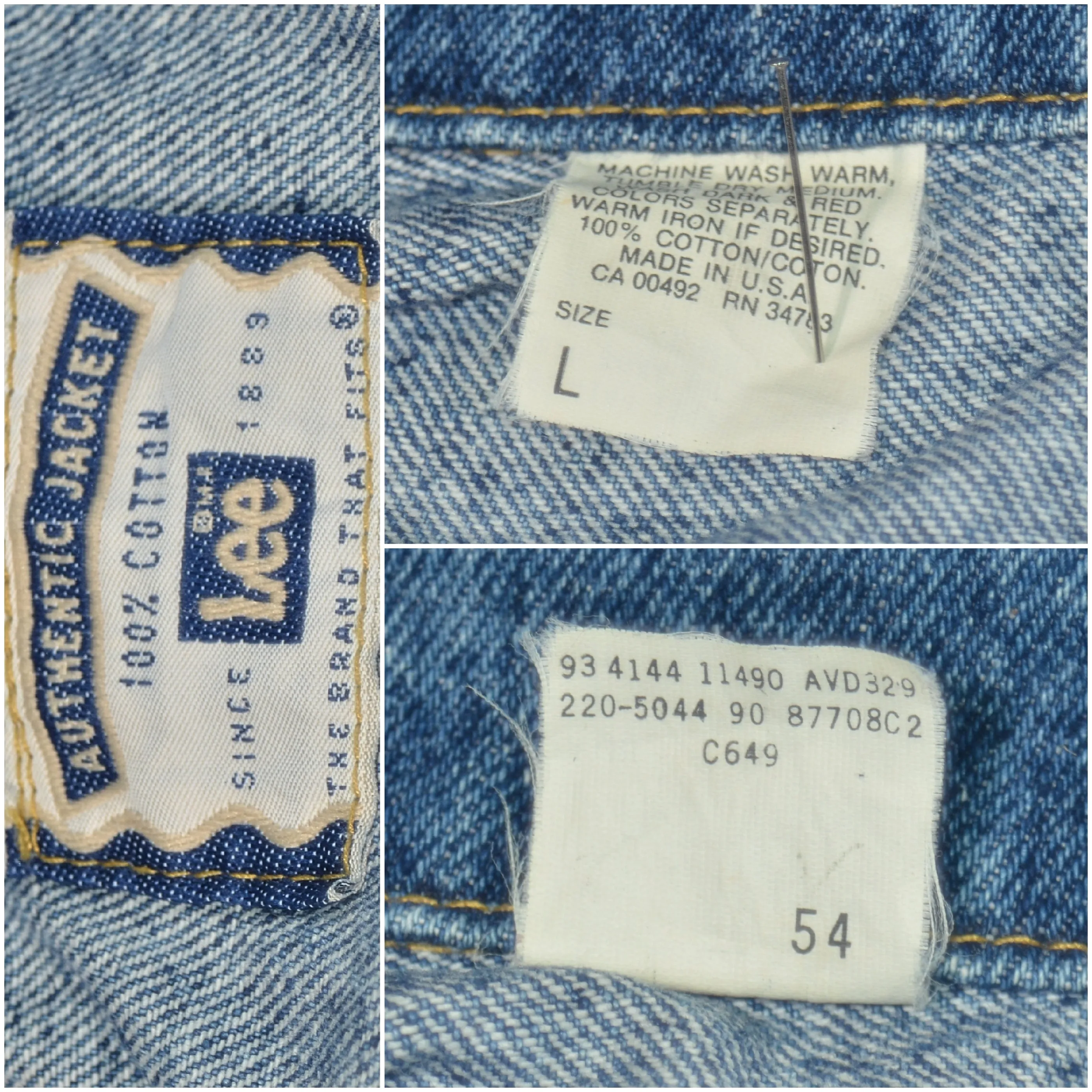 SOLD Vintage LEE Denim Trucker Jacket, Made in USA Size L