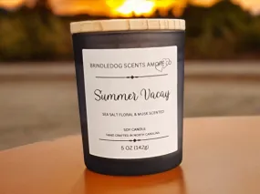 Summer Vacay 5 oz Handcrafted Soy Candle Gray Frosted Jar