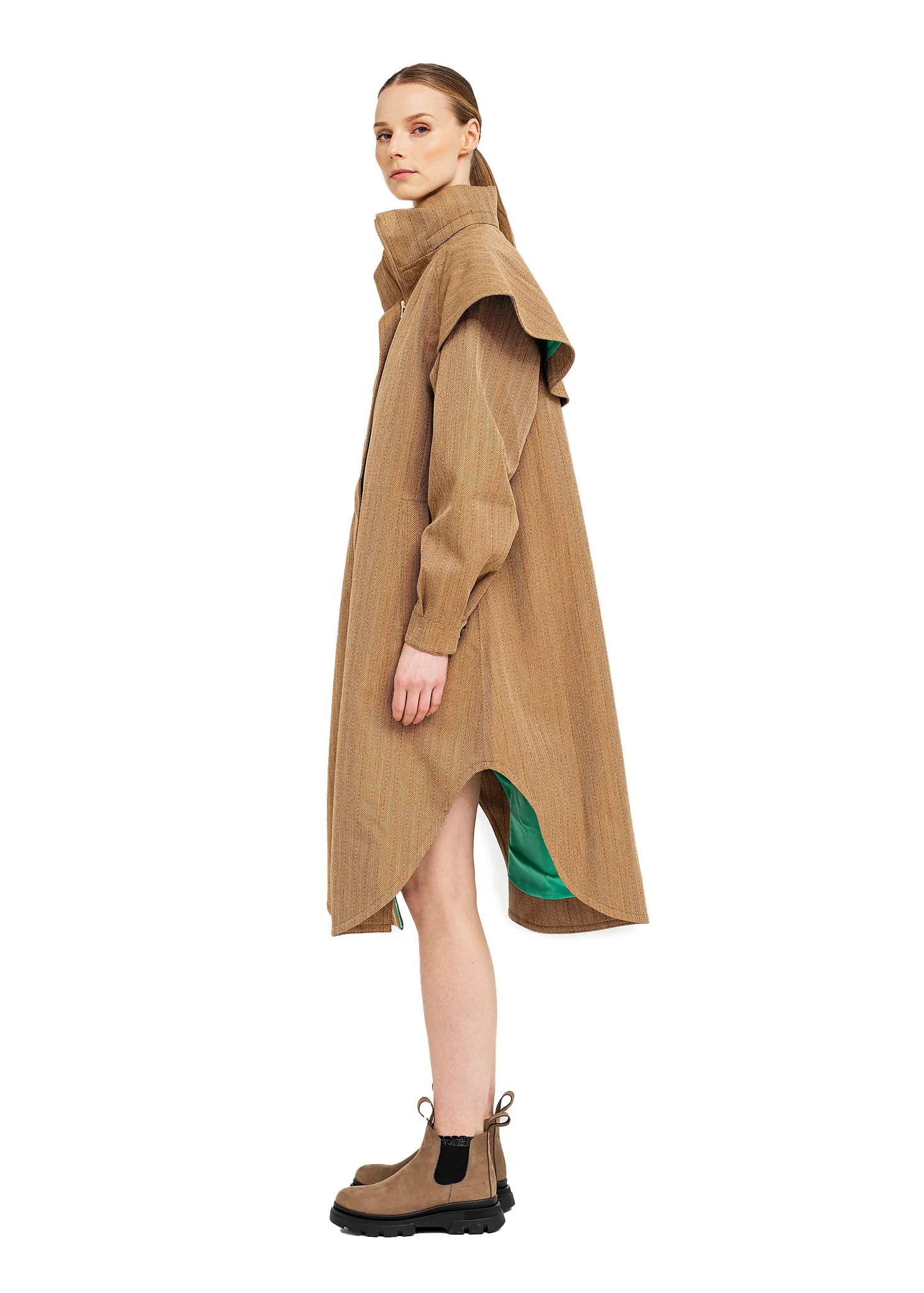 Tyfon Coat - Camel Tweed