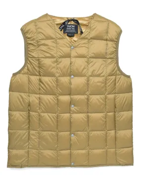 V Neck Button Down Vest BEIGE