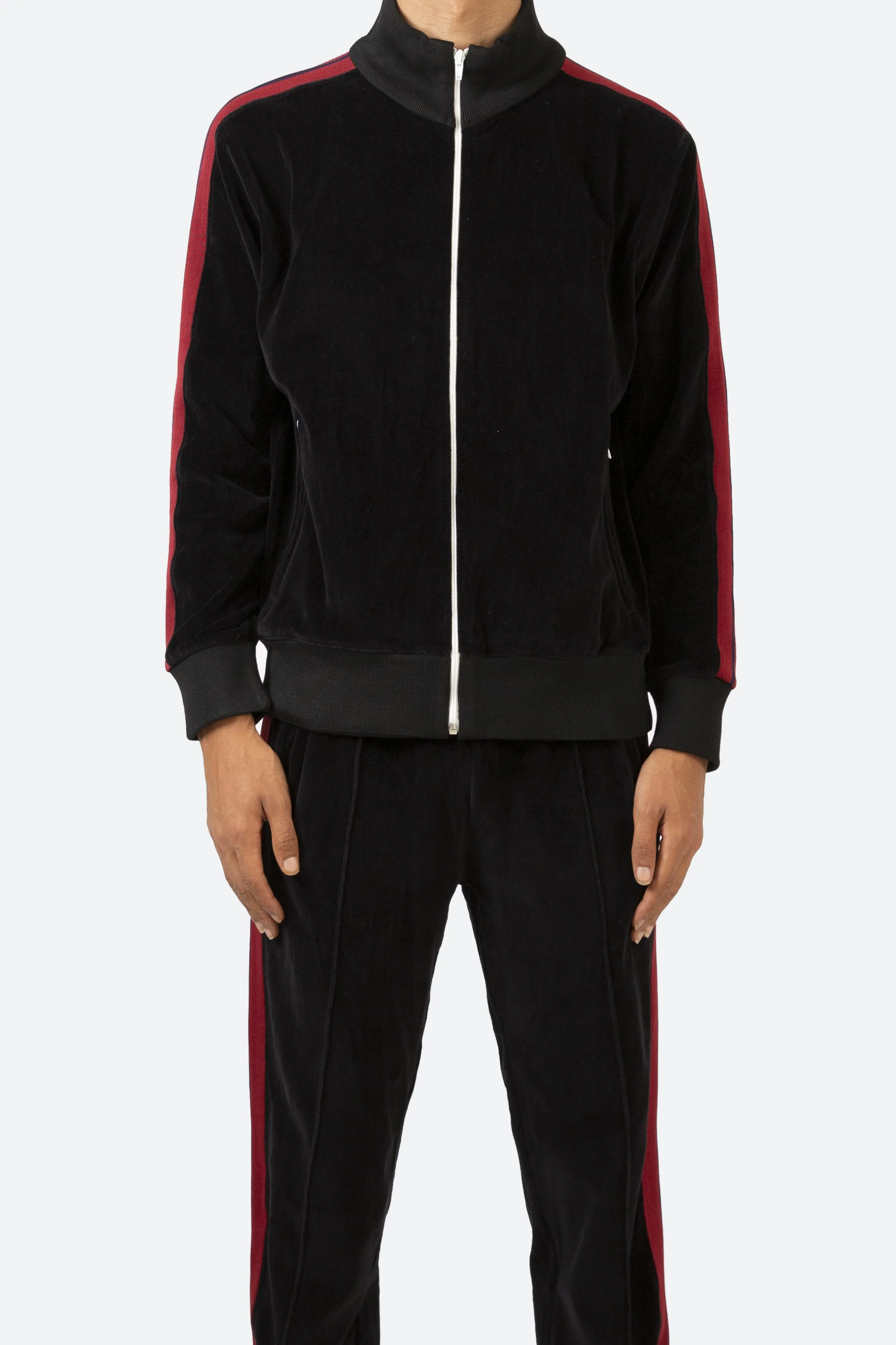 Velour Track Jacket - Black