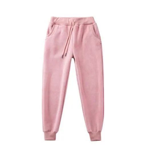 Velvet Sweatpants Warm Fleece Pants