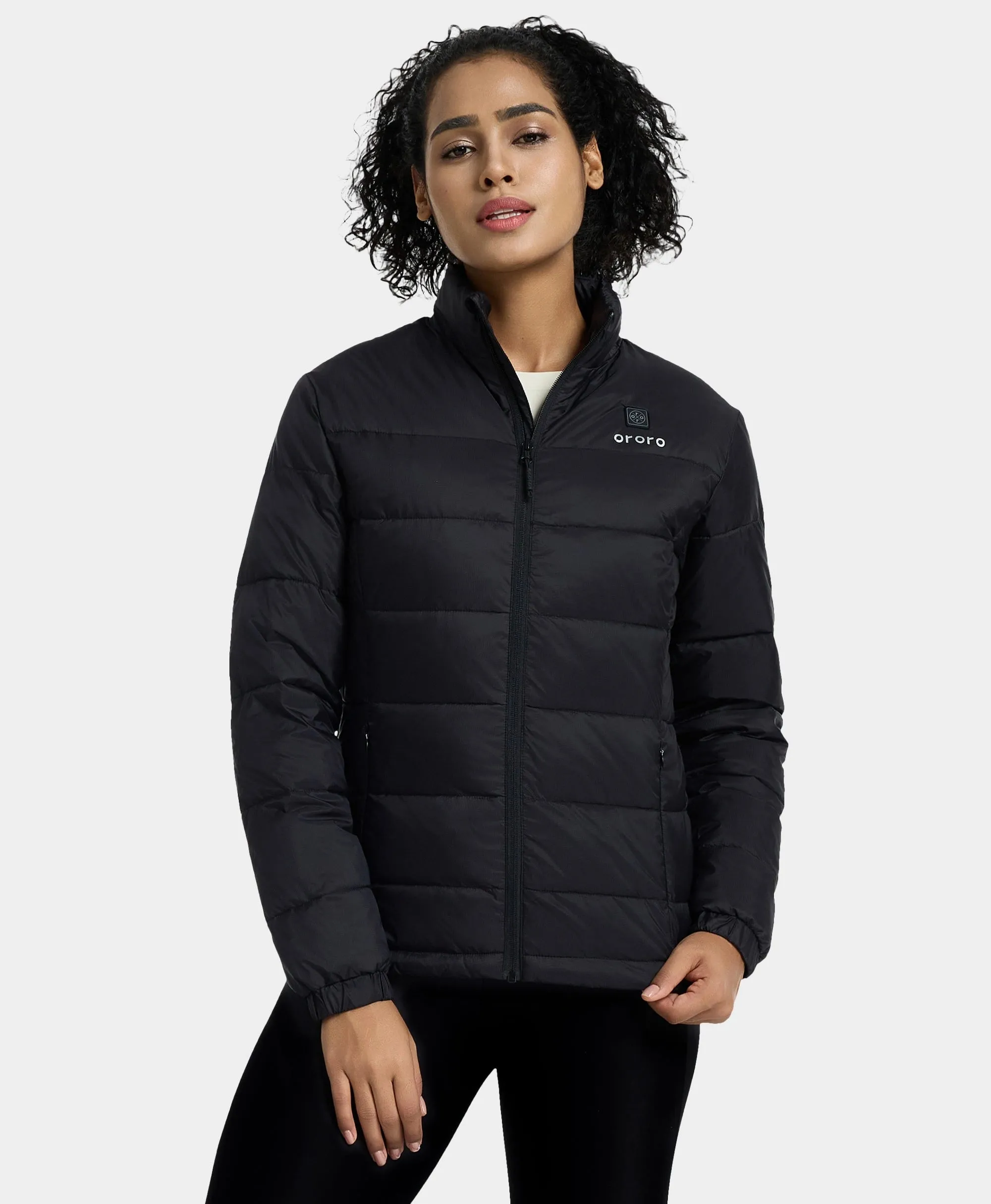 Women’s Heated Puffer Jacket - Black/Yellow