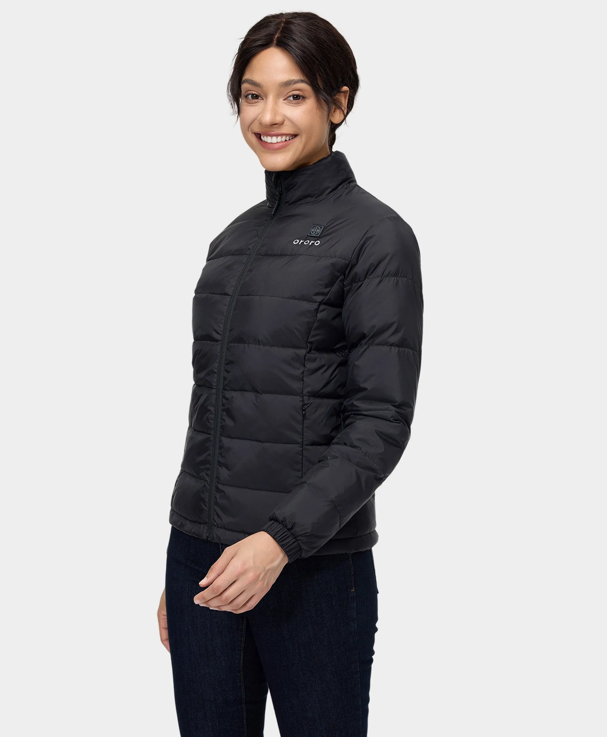 Women’s Heated Puffer Jacket - Black/Yellow